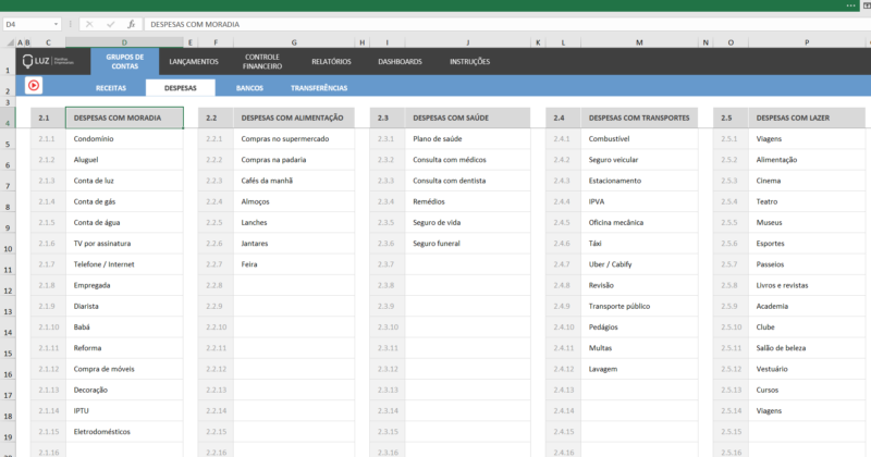 Dashboard Excel - Planilha de Orçamento Pessoal e Familiar - Image 15