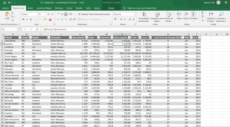 Dashboard Excel - Lucratividade das Vendas - Image 5